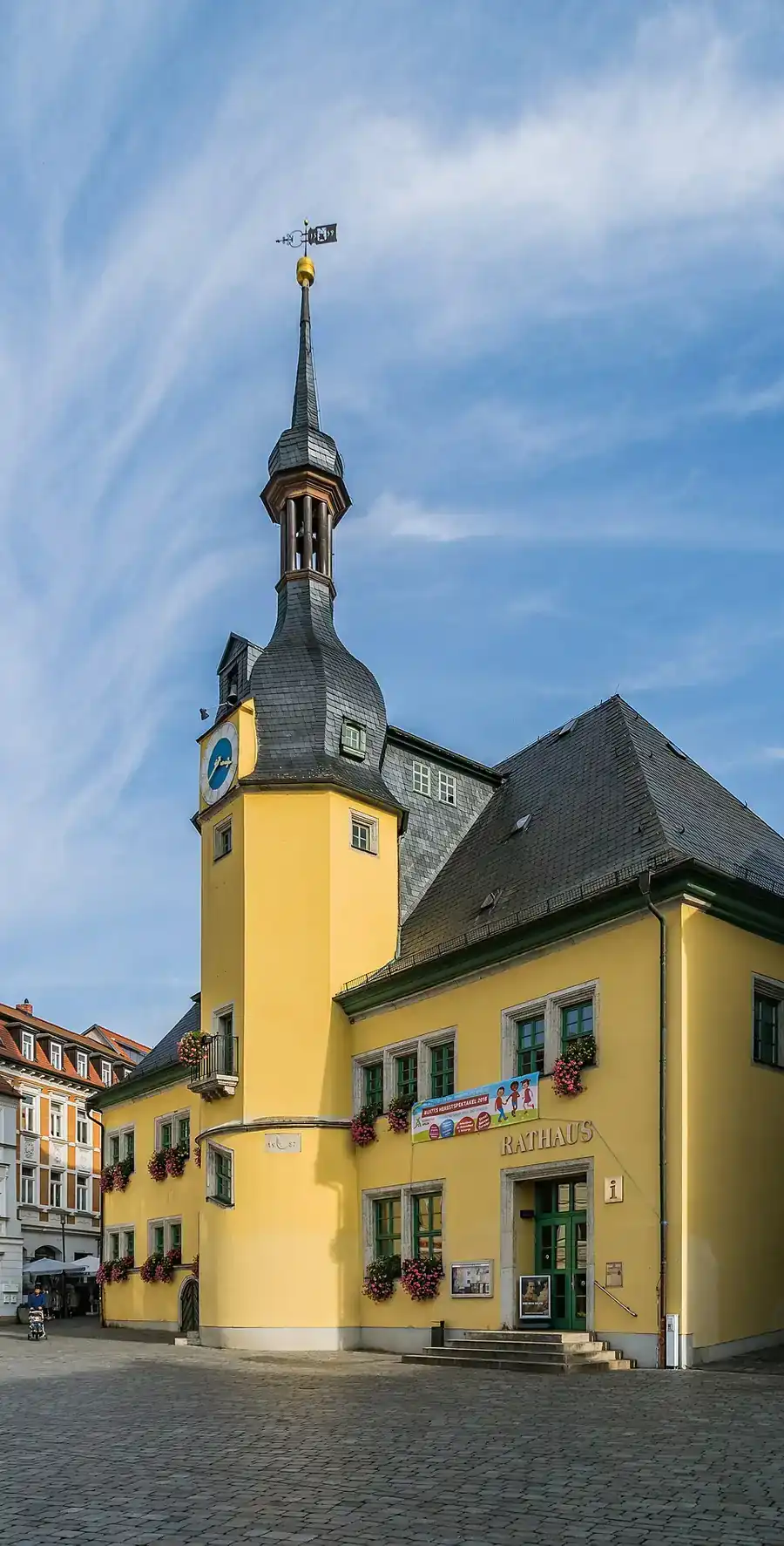 Apolda town hall on the market square.